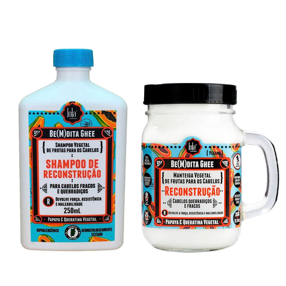Lola Cosmetics Be(m)dita Ghee Papaya e Queratina Vegetal Kit - Shampoo + Máscara - 1
