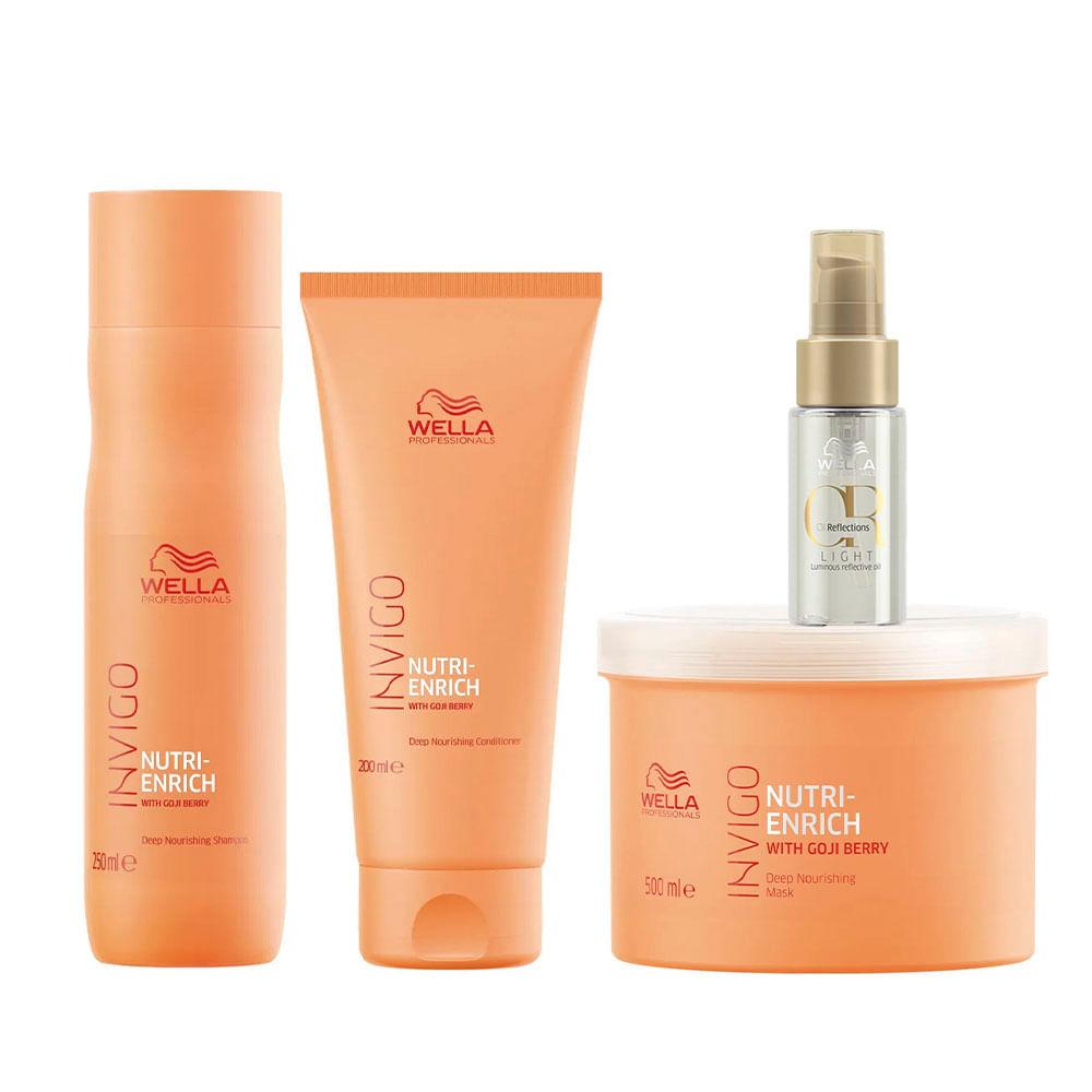 Wella Professionals Invigo Nutri-Enrich Kit – Shampoo + Condicionador + Máscara + Óleo Capilar - 1