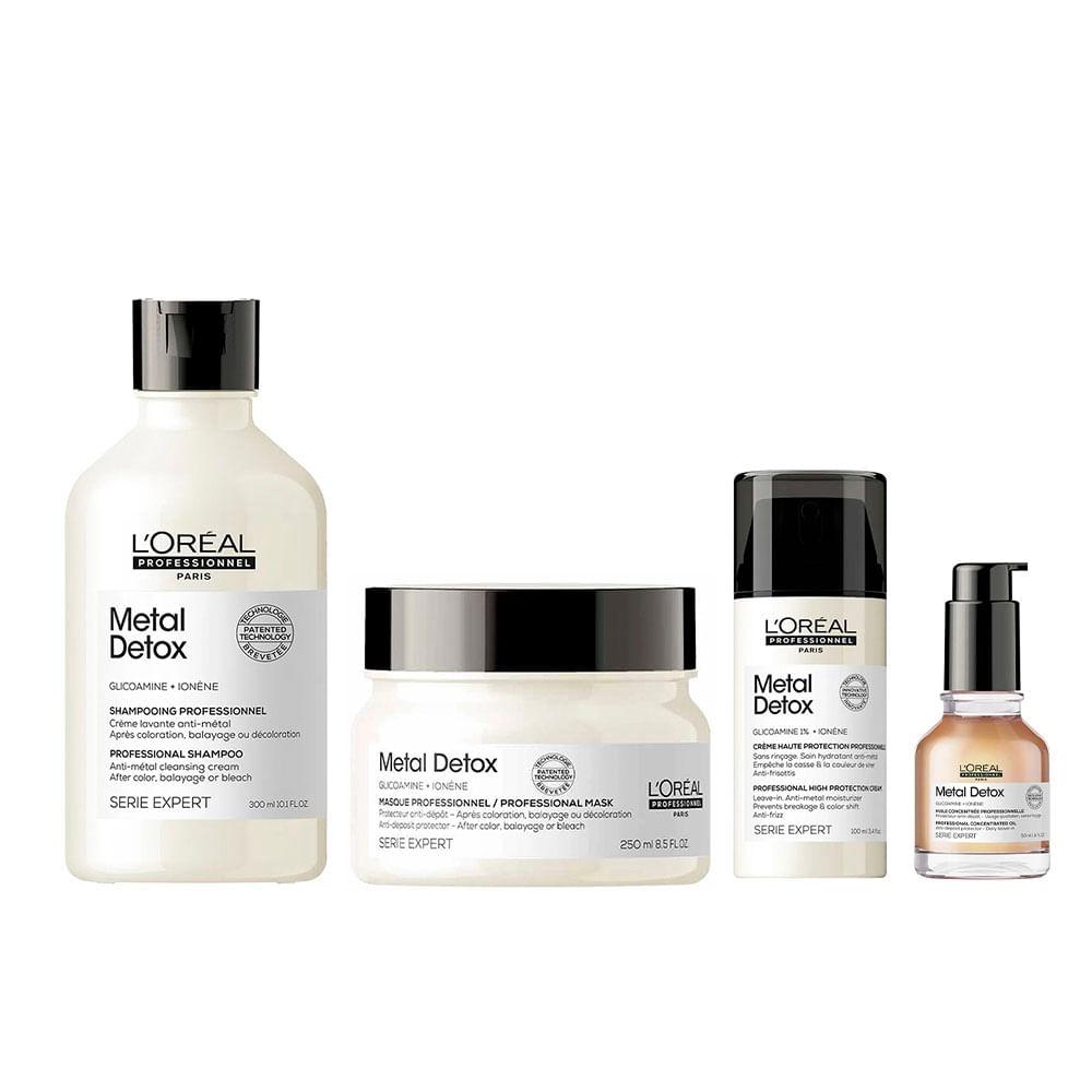 L'oréal Professionnel Metal Detox Kit – Shampoo + Máscara + Leave-In + Óleo Capilar - 1