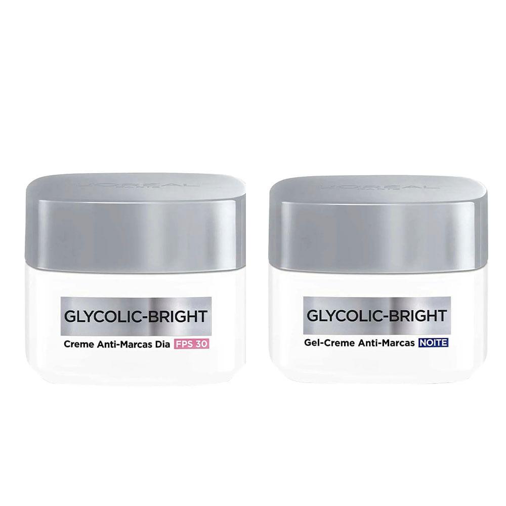 L'Oréal Paris Glycolic Bright Kit – Gel Facial Creme Dia + Gel Facial Creme Noite - 1