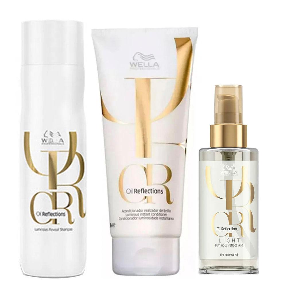 Wella Professionals Oil Reflections Kit – Shampoo + Condicionador + Óleo Light - 1