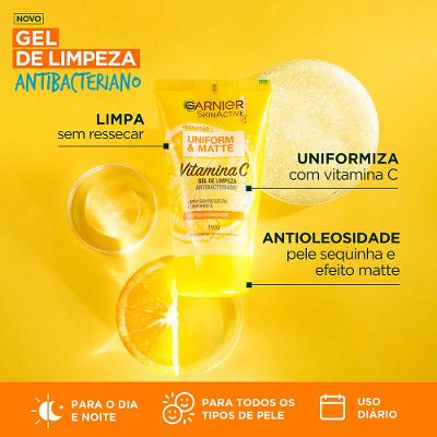 Garnier Skin + Maybelline Kit – Gel de Limpeza Facial Uniform & Matte Vitamina C + Máscara de Cílios Lash Sensational Sky High