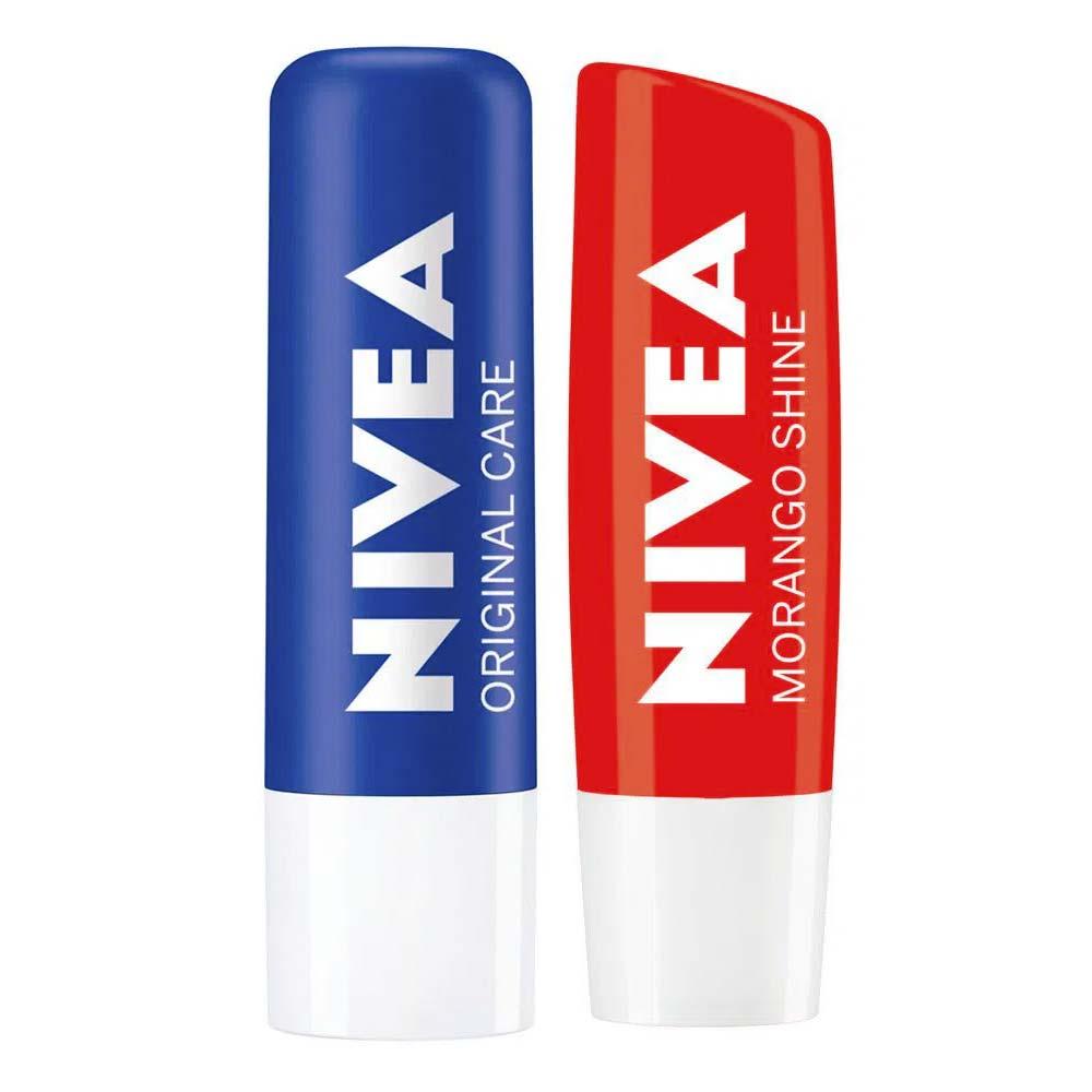 NIVEA Kit – Hidratante Labial Morango Shine + Protetor Labial Original Care - 1