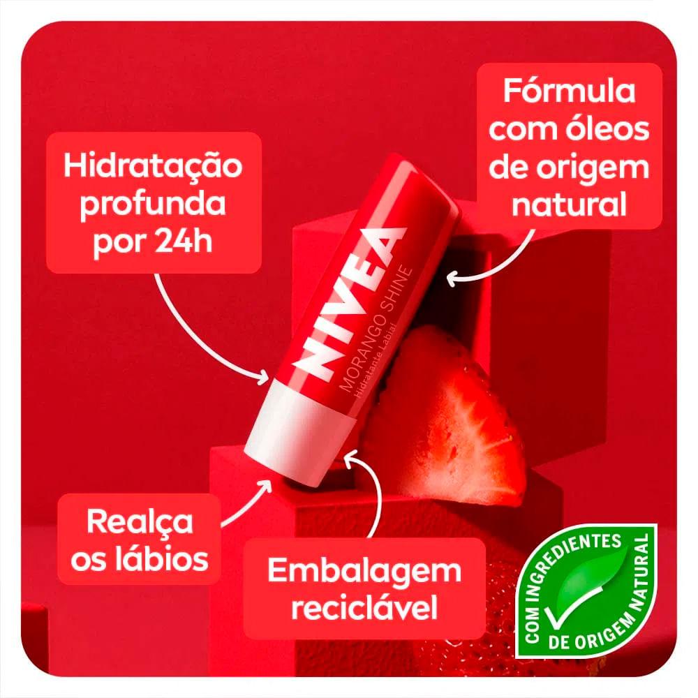 NIVEA Kit – Hidratante Labial Morango Shine + Protetor Labial Original Care - 2
