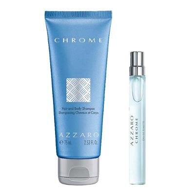 Coffret Azzaro Chrome Kit - Perfume Masculino EDT + Gel de Banho + Travel Size