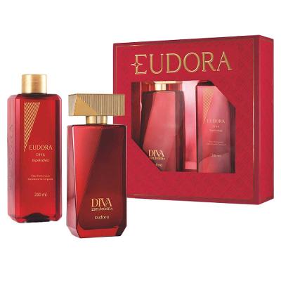 Eudora Diva Esplêndida Coffret Perfume Feminino Deo Colônia + Óleo Hidratante Desodorante de Banho
