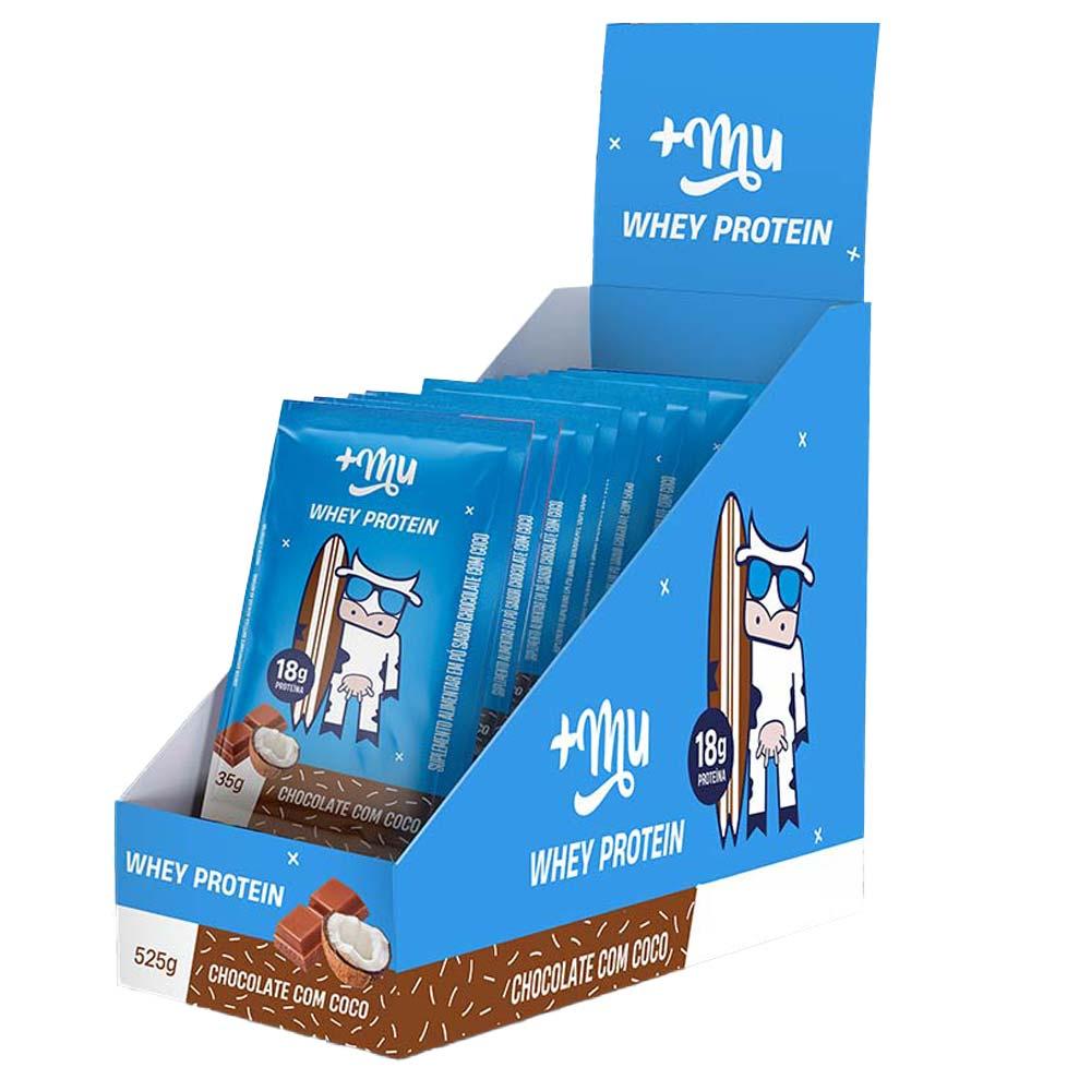 Display Whey Concentrado Mais Mu Chocolate com Coco - 1