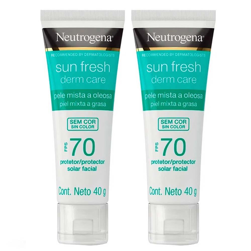 Neutrogena Protetor Solar Facial Sun Fresh Derm Care FPS70 40g Kit - 2 unidades - 1