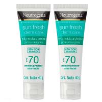 Neutrogena Protetor Solar Facial Sun Fresh Derm Care FPS70 40g Kit - 2 unidades - 1