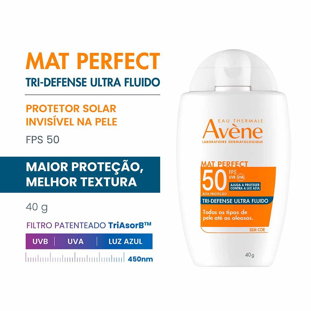 Avène Mat Perfect Tri-Defense Ultra Fluido FPS50 Protetor Solar Sem Cor - 3