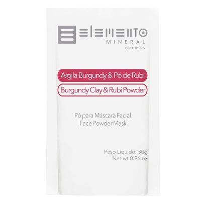 Máscara Facial Elemento Mineral Argila Burgundy com Pó de Rubi