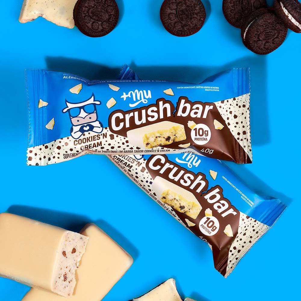 Barrinha de Proteína Crushbar +Mu Cookies'n Cream - 2