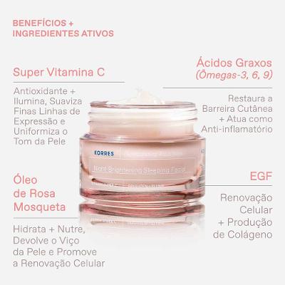 Creme Facial Noturno de Clareamento Korres - Wild Rose