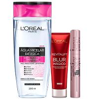L’Oréal Paris + Maybelline Kit - Água Micelar Bifásica 5 em 1 200ml + Primer Blur Mágico 27g + Máscara de Cílios Lash Sensational Sky High - 1