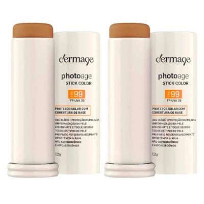 Dermage Photoage Stick Color Kit com 2 unidades - Protetor Solar com Cor FPS99
