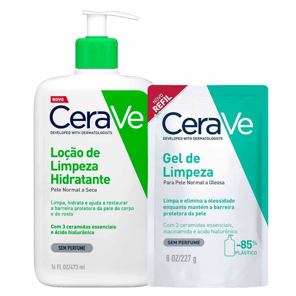 CeraVe Kit - Loção de Limpeza + Gel de Limpeza Facial - 1