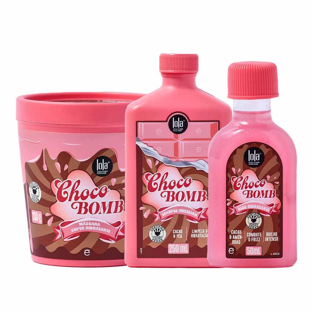 Lola Cosmetics Chocobomb Kit - Óleo + Máscara + Shampoo para Todos os Tipos de Cabelo - 1