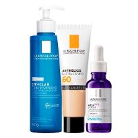 La Roche-Posay Kit - Gel de Limpeza + Sérum + Protetor Solar FPS60 Cor 2.0 para Rejuvenescimento Facial - 1