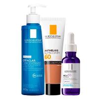 La Roche-Posay Kit - Gel de Limpeza + Sérum + Protetor Solar FPS60 Cor 5.0 para Rejuvenescimento Facial - 1