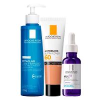 La Roche-Posay Kit - Gel de Limpeza + Sérum + Protetor Solar FPS60 Cor 4.0 para Rejuvenescimento Facial - 1