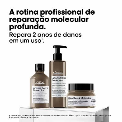 L'Oréal Professionnel Absolut Repair Molecular Kit de Tratamento Capilar: Shampoo + Sérum + Máscara Para Cabelos Danificados a muito Danificados