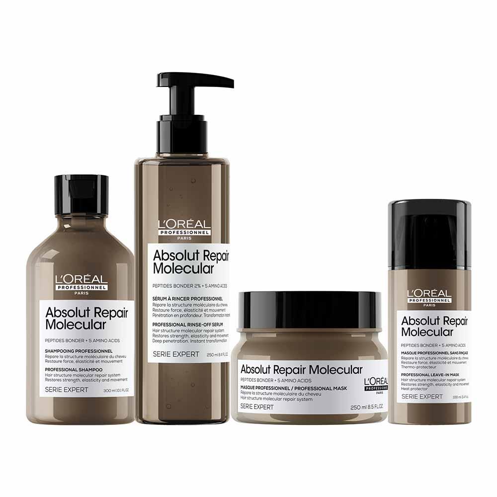 L'Oréal Professionnel Absolut Repair Molecular Kit de Tratamento Capilar: Shampoo + Sérum + Máscara + Leave-in Para Cabelos Danificados - 1