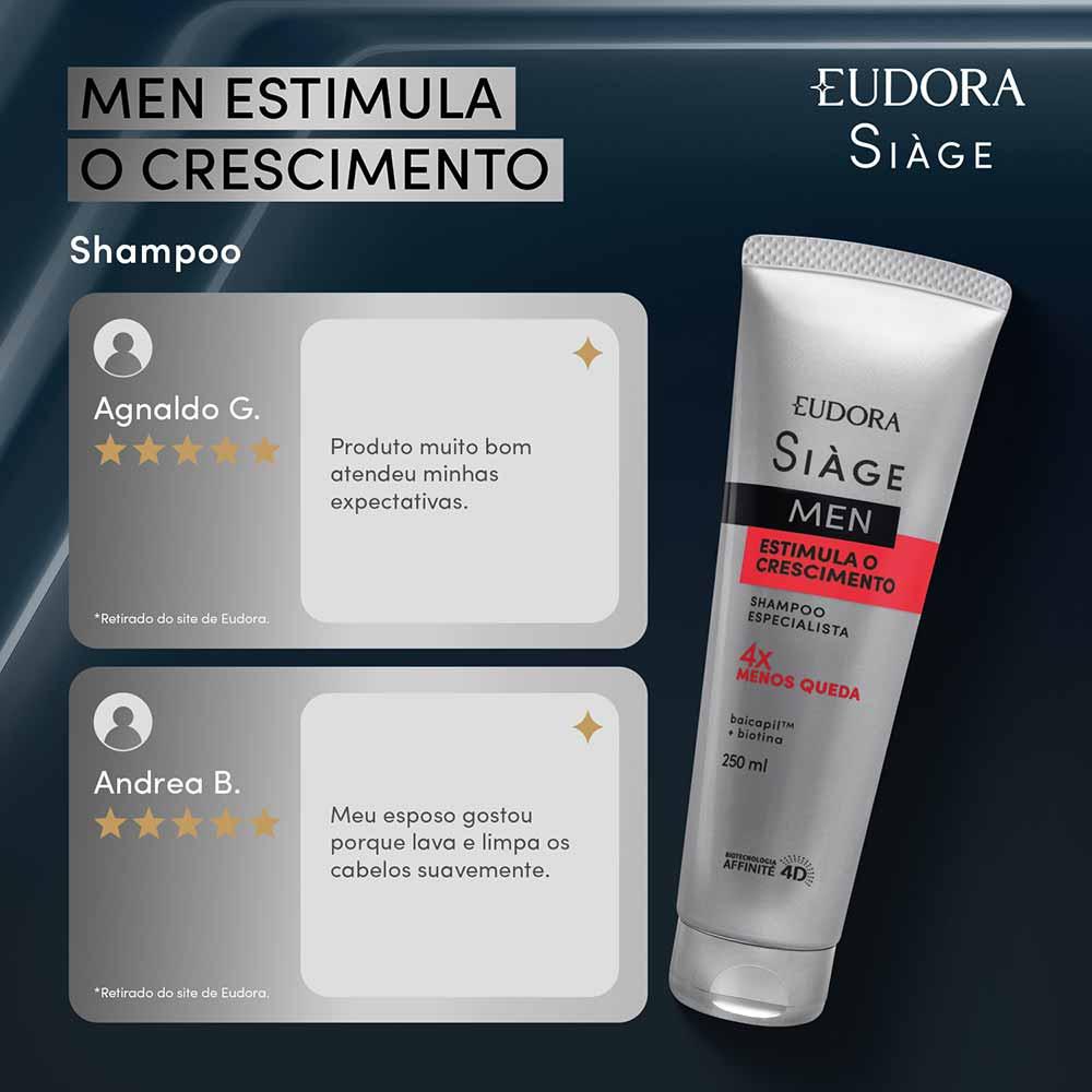 Eudora Siage Men Estimula o Crescimento Shampoo - 3