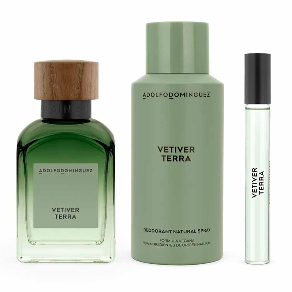 Adolfo Dominguez Vetiver Terra Coffret Perfume Masculino EDP + Desodorante + Travel Size - 2