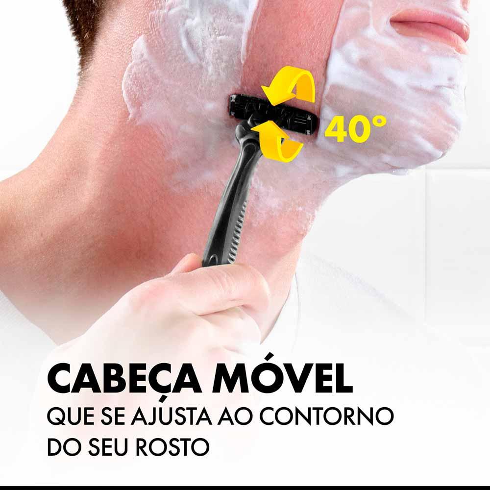 Aparelho de Barbear Descartavel Gillette 3 Carvão ativado - 4