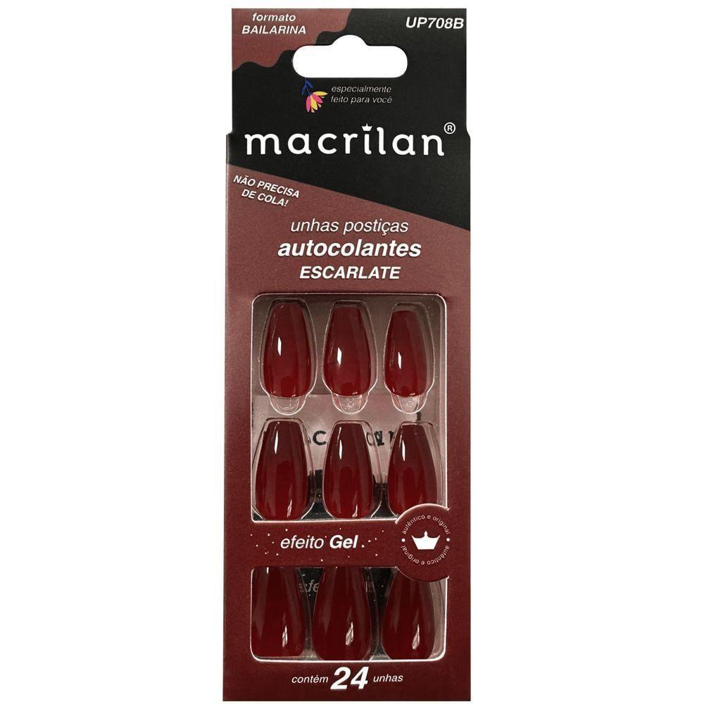 Unhas Postiças Macrilan Autocolantes Tamanho Médio Formato Bailarina - 1