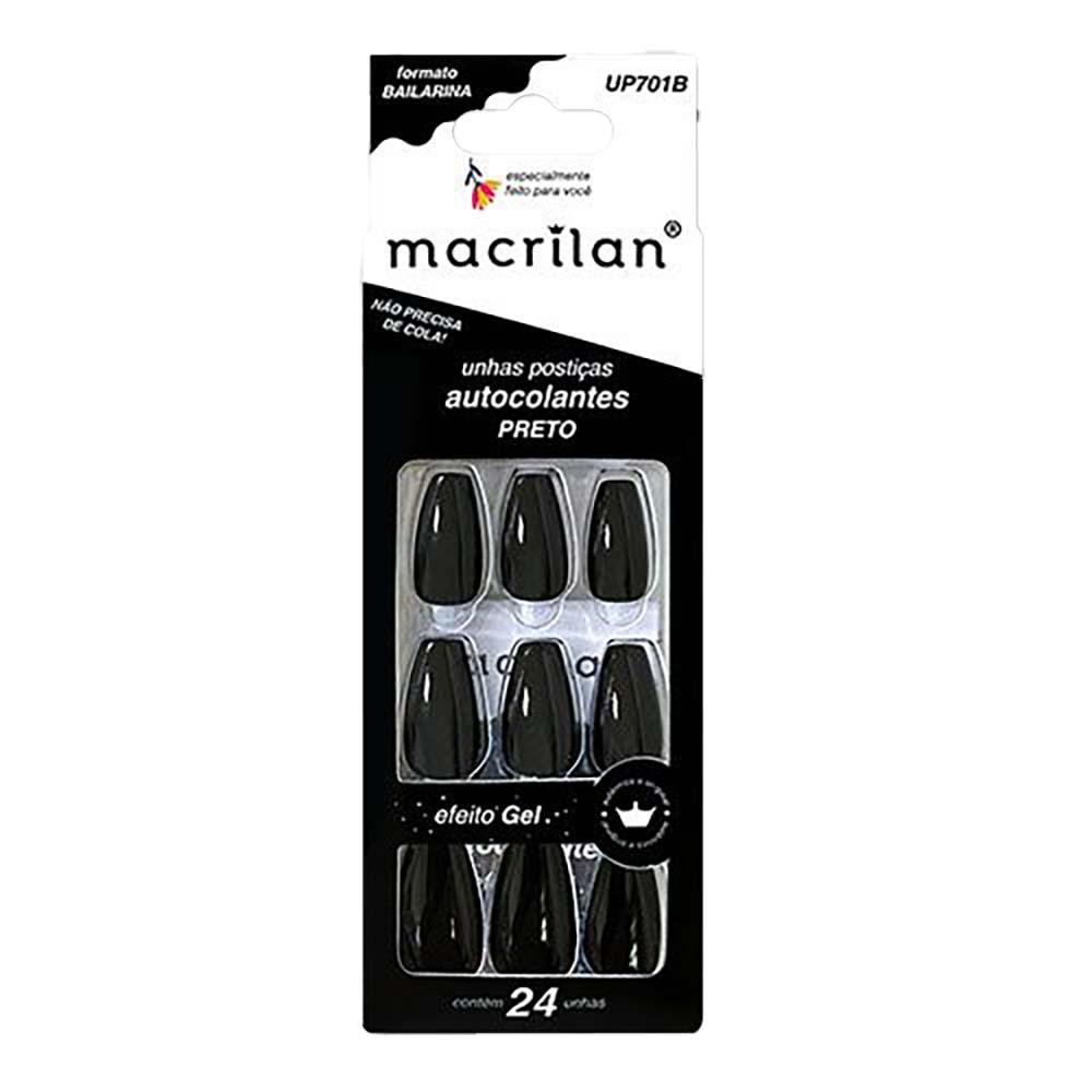 Unhas Postiças Macrilan Autocolantes Tamanho Médio Formato Bailarina - 1