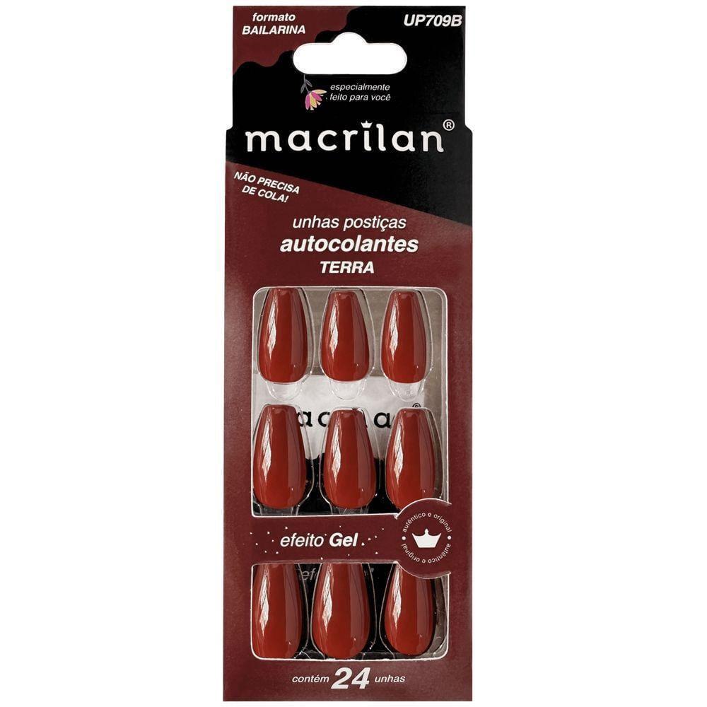 Unhas Postiças Macrilan Autocolantes Tamanho Médio Formato Bailarina - 1
