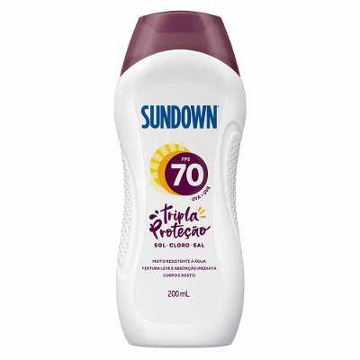 Protetor Solar Corpo e Rosto SUNDOWN Praia e Piscina FPS 70