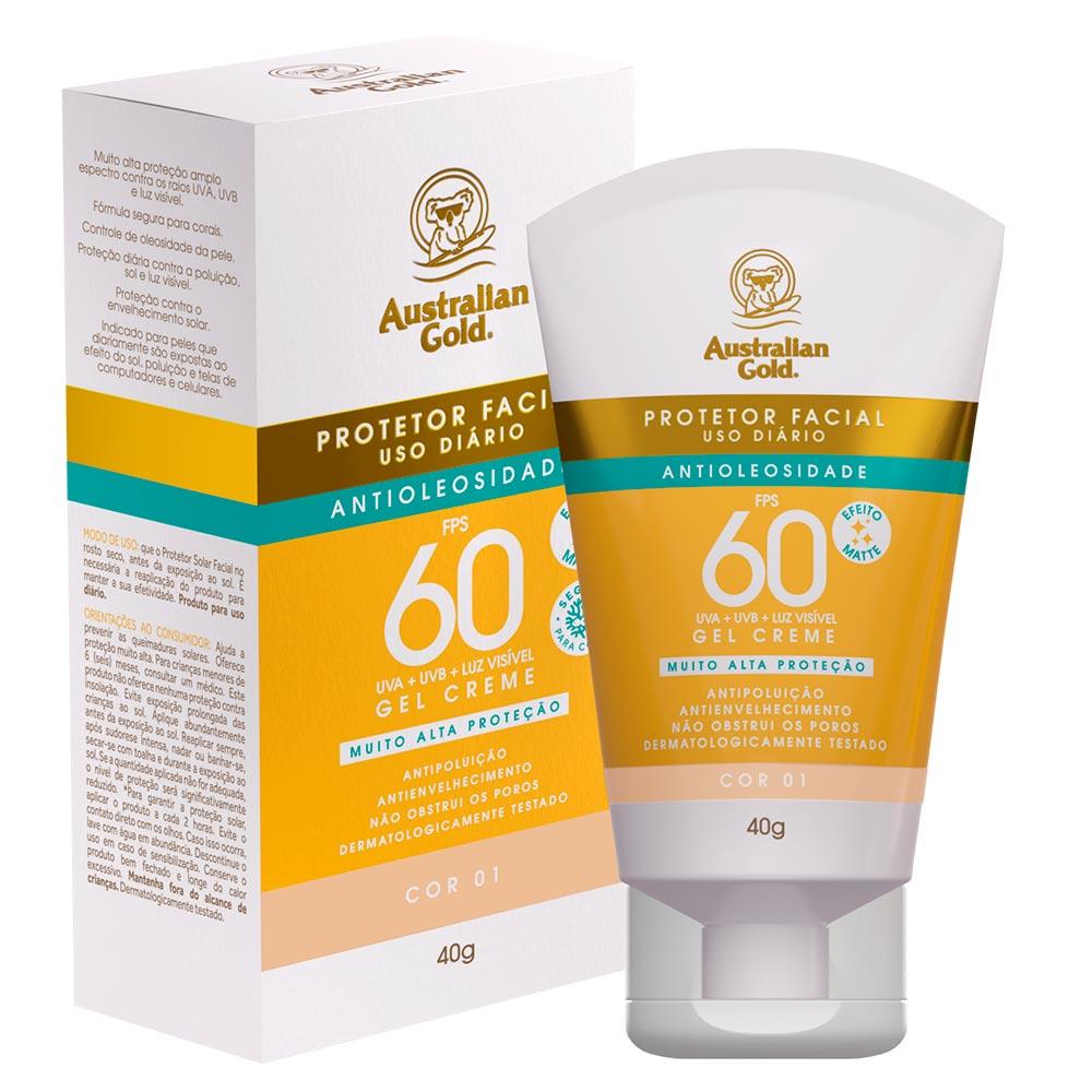 Protetor solar Facial com Cor Gel Creme Australian Gold - 1