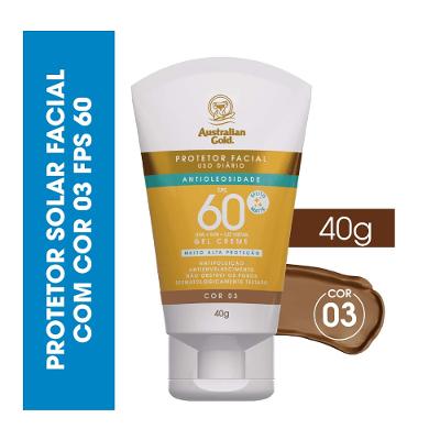 Protetor solar Facial com Cor Gel Creme Australian Gold