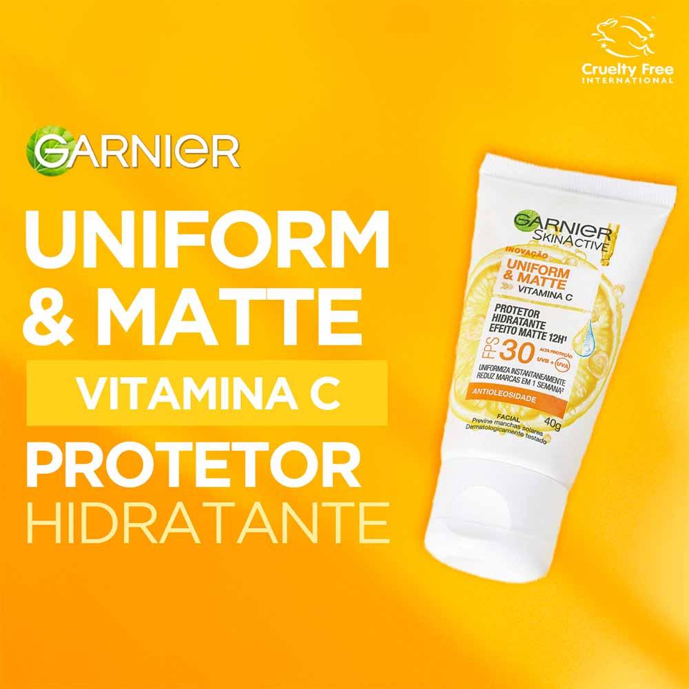 Protetor Solar Facial Hidratante Garnier Uniform & Matte Vitamina C FPS30 - 3