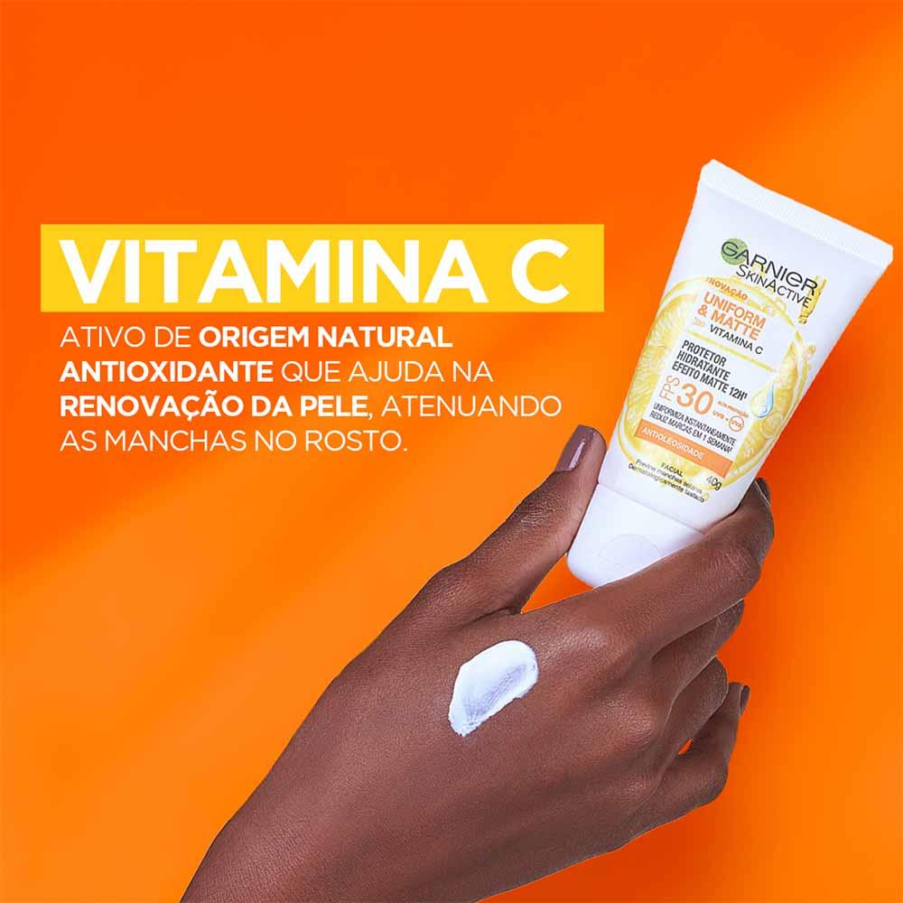 Protetor Solar Facial Hidratante Garnier Uniform & Matte Vitamina C FPS30 - 5