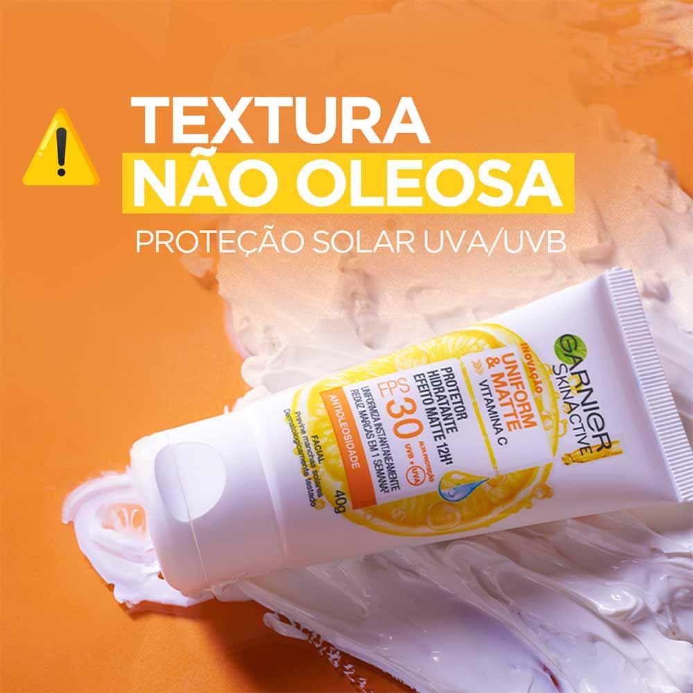 Protetor Solar Facial Hidratante Garnier Uniform & Matte Vitamina C FPS30 - 7