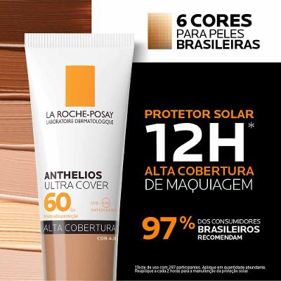 Protetor Solar Facial com Cor Toque Seco FPS 60 La Roche-Posay Anthelios Ultra Cover