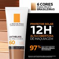 Protetor Solar Facial com Cor Alta Cobertura e Toque Seco FPS 60 La Roche-Posay Anthelios Ultra Cover