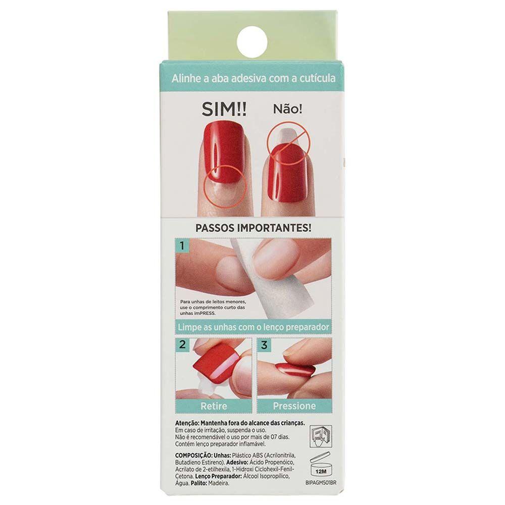 Unhas Postiças Autocolantes imPress Self Love - Média - 8