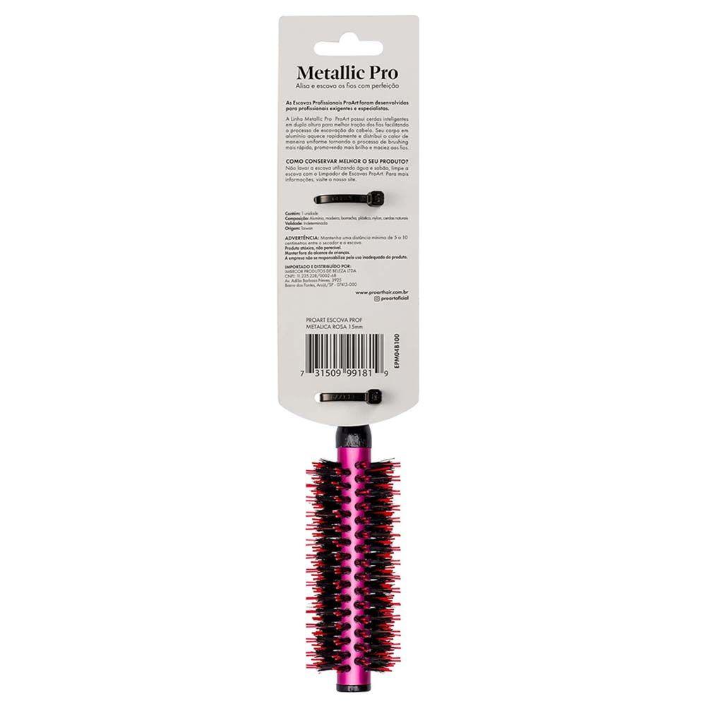 Escova de Cabelo ProArt Profissional Metallic Pro Rosa - 5