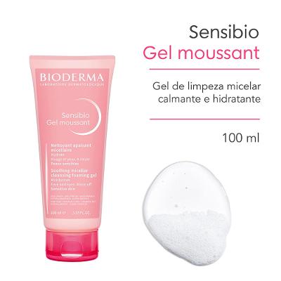 Gel de Limpeza Facial Micelar Calmante e Hidratante Bioderma Sensibio Gel Moussant