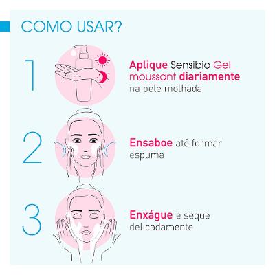 Gel de Limpeza Facial Micelar Calmante e Hidratante Bioderma Sensibio Gel Moussant