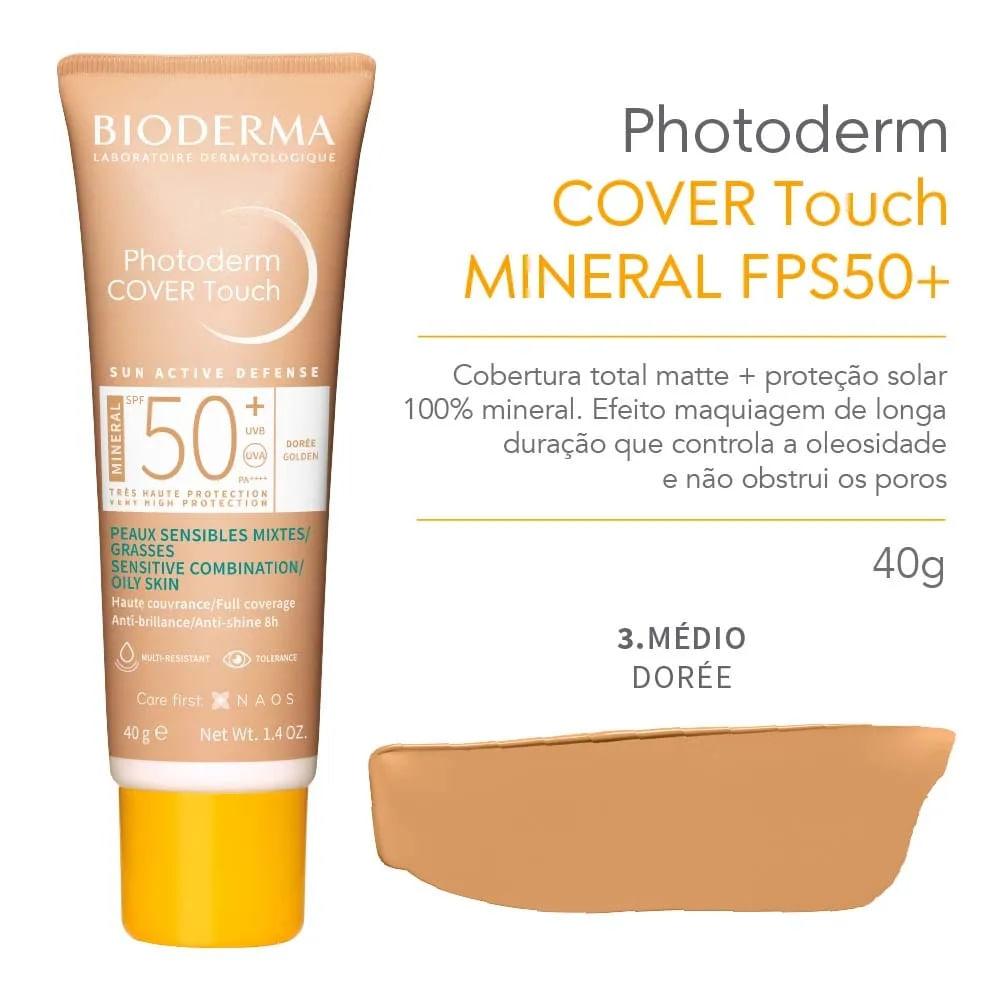 Protetor Solar Facial Cobertura Total Bioderma Photoderm Cover Touch Mineral FPS 50+ - 3