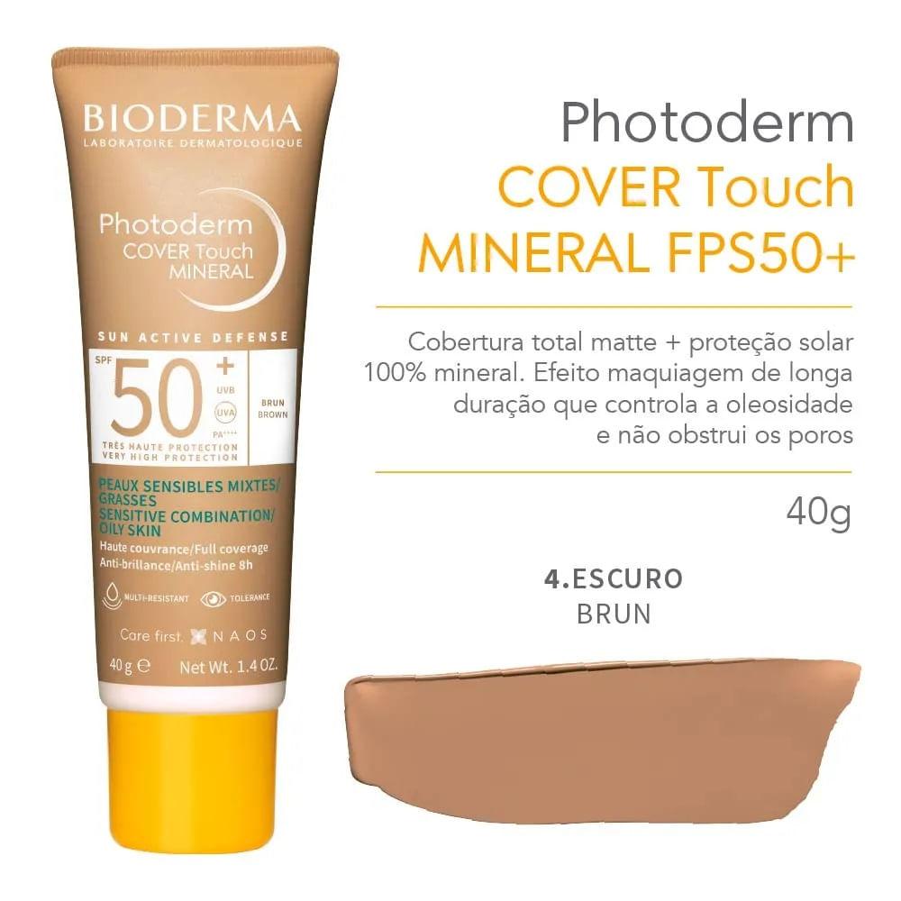 Protetor Solar Facial Cobertura Total Bioderma Photoderm Cover Touch Mineral FPS 50+ - 3