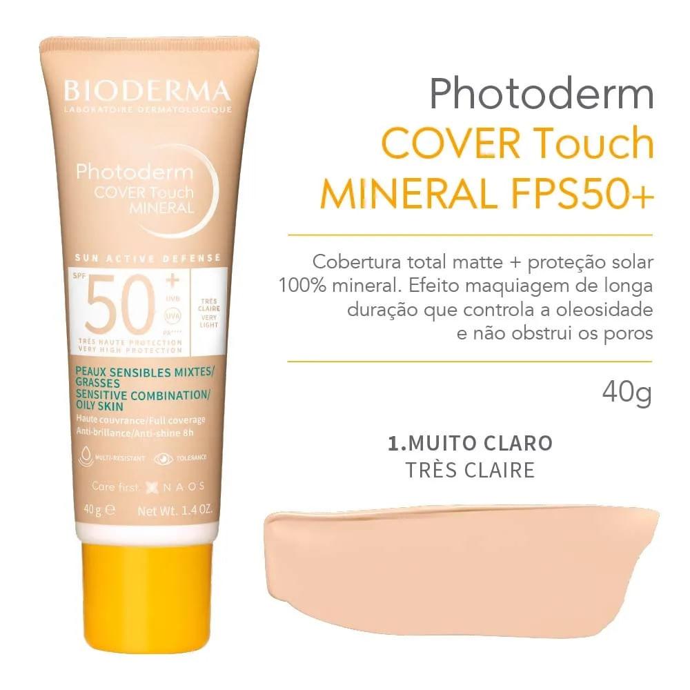 Protetor Solar Facial Cobertura Total Bioderma Photoderm Cover Touch Mineral FPS 50+ - 3