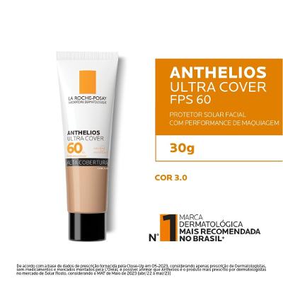 Protetor Solar Facial com Cor Toque Seco FPS 60 La Roche-Posay Anthelios Ultra Cover
