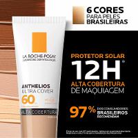 Protetor Solar Facial com Cor Alta Cobertura e Toque Seco FPS 60 La Roche-Posay Anthelios Ultra Cover