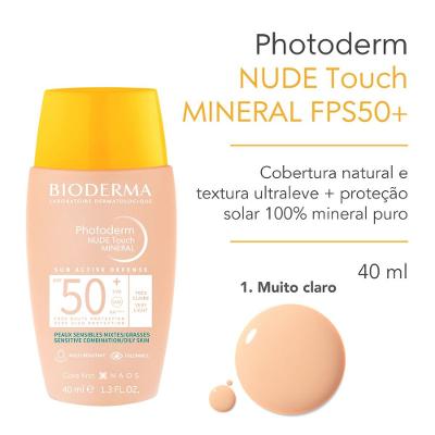 Bioderma Protetor Solar Facial Photoderm Nude Touch FPS 50+ 40ml